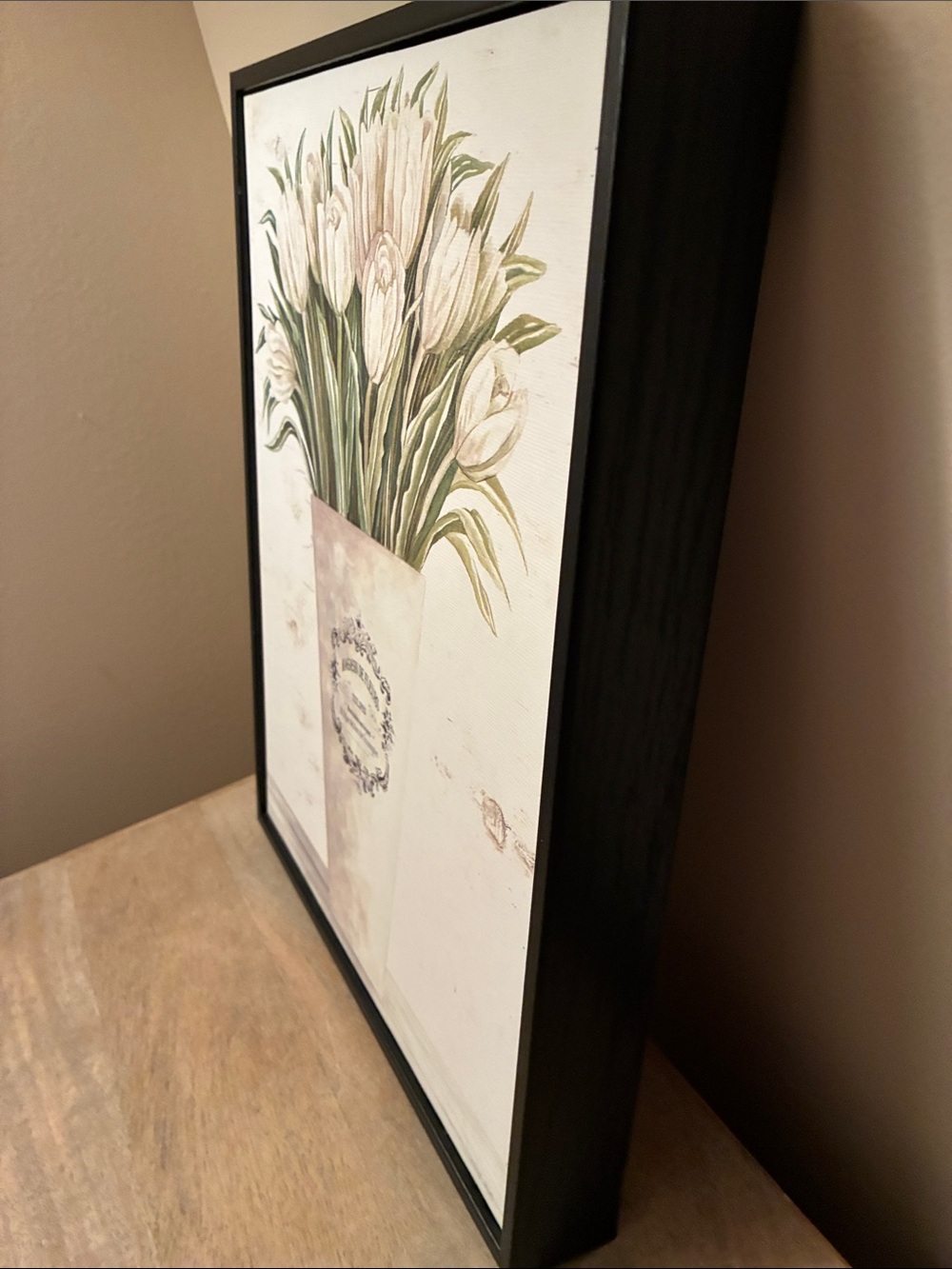 Framed Floral Wall Art - White Tulip Bouquet - Picture 2 of 3